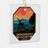 Shenandoah Nationalpark Hirsch Minimal Retro Emble Keramikornament (Rechts)