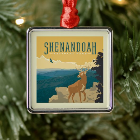 Shenandoah-Nationalpark | Hirsch Ornament Aus Metall (Baum)
