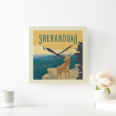 Shenandoah-Nationalpark | Hirsch Quadratische Wanduhr (Zuhause)