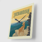 Shenandoah-Nationalpark | Hirsch Quadratische Wanduhr (Winkel)