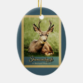 Shenandoah Nationalpark Hirsch Vintag Keramik Ornament (Hinten)