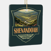 Shenandoah Nationalpark Illustration Reisen Retro Keramikornament (Rechts)