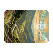 Shenandoah Nationalpark Illustration Reisen Retro Magnet (Horizontal)