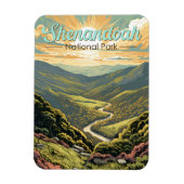 Shenandoah Nationalpark Illustration Reisen Retro Magnet (Vertikal)