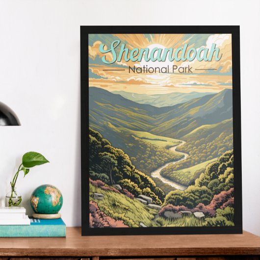 Shenandoah Nationalpark Illustration Reisen Retro Poster