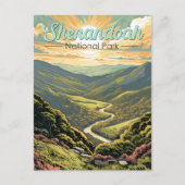 Shenandoah Nationalpark Illustration Reisen Retro Postkarte (Vorderseite)