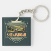 Shenandoah Nationalpark Illustration Reisen Retro Schlüsselanhänger (Rückseite)