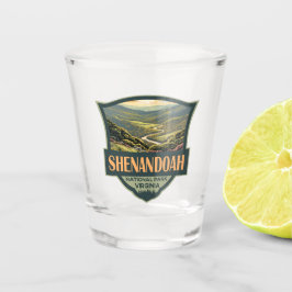 Shenandoah Nationalpark Illustration Reisen Retro Schnapsglas
