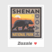 Shenandoah-Nationalpark | Mama Bear & Cubs Aufkleber (Blatt)