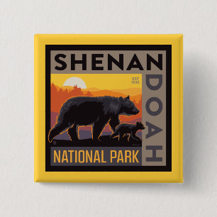 Shenandoah-Nationalpark   Mama Bear & Cubs Button