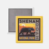 Shenandoah-Nationalpark | Mama Bear & Cubs Magnet (Vorderseite/Rückseite)