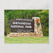 Shenandoah Nationalpark Nordeingang Zeichen Postkarte (Vorderseite)
