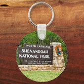 Shenandoah Nationalpark Nordeingang Zeichen Schlüsselanhänger (Vorderseite)