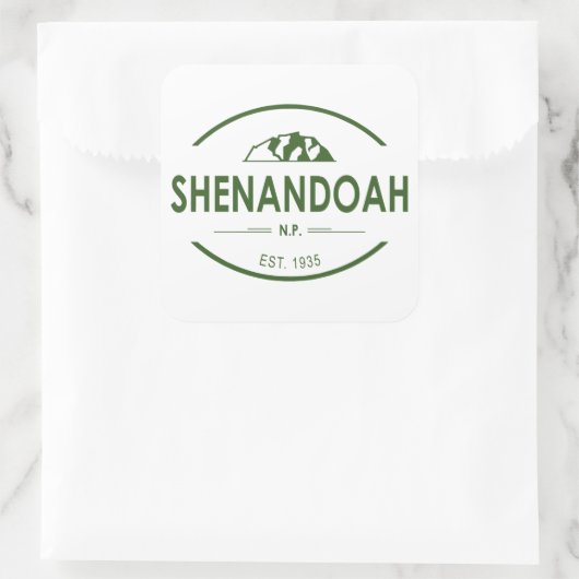 Shenandoah-Nationalpark Quadratischer Aufkleber (Tasche)
