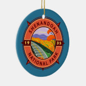Shenandoah Nationalpark Retro Kompass Emblem Keramik Ornament (Rechts)