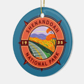 Shenandoah Nationalpark Retro Kompass Emblem Keramik Ornament (Links)