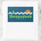Shenandoah Nationalpark Retro Rechteckiger Aufkleber (Tasche)
