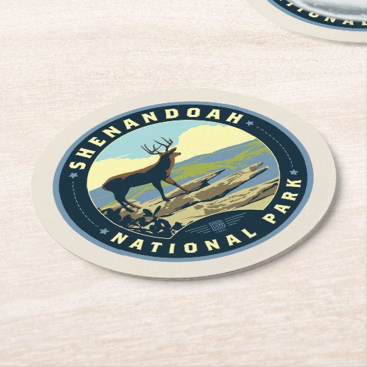 Shenandoah-Nationalpark Runder Pappuntersetzer (Angewinkelt)