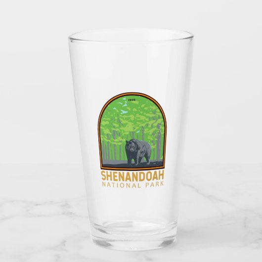 Shenandoah Nationalpark Schwarzer Bär Vintag Glas (Vorderseite)
