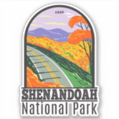 Shenandoah Nationalpark Skyline Drive Virginia Aufkleber (Vorderseite)