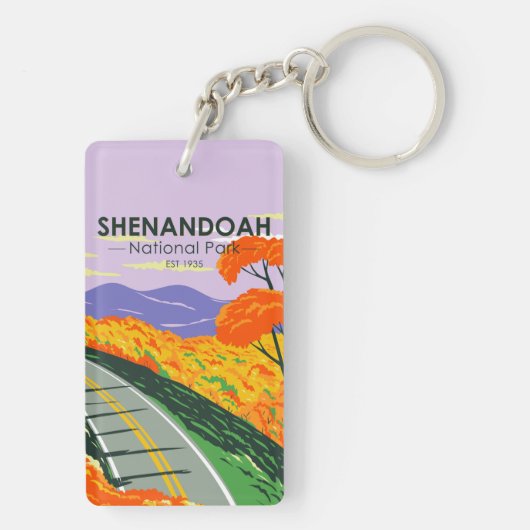 Shenandoah Nationalpark Skyline Drive Virginia Schlüsselanhänger (Rückseite)