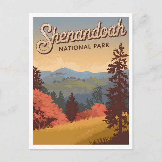 Shenandoah-Nationalpark Vintag Postkarte (Vorderseite)
