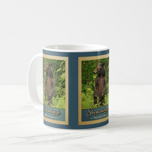 Shenandoah Nationalpark Vintager Bär Kaffeetasse (Vorderseite Links)