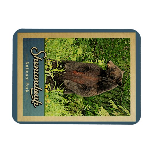 Shenandoah Nationalpark Vintager Bär Magnet (Horizontal)