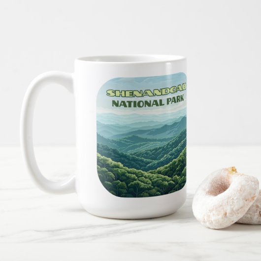 Shenandoah Nationalpark Virginia Blue Ridge Retro Kaffeetasse (Mit Donut)