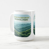 Shenandoah Nationalpark Virginia Blue Ridge Retro Kaffeetasse (Vorderseite Links)