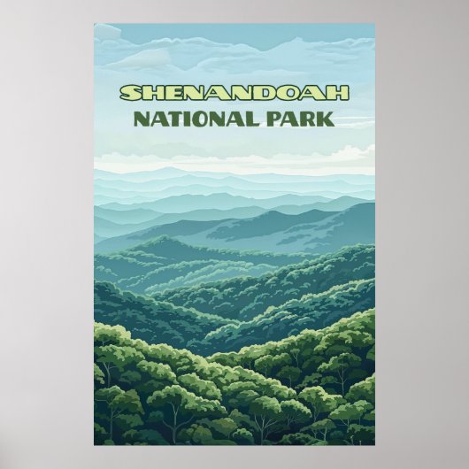 Shenandoah Nationalpark Virginia Blue Ridge Retro Poster (Vorne)