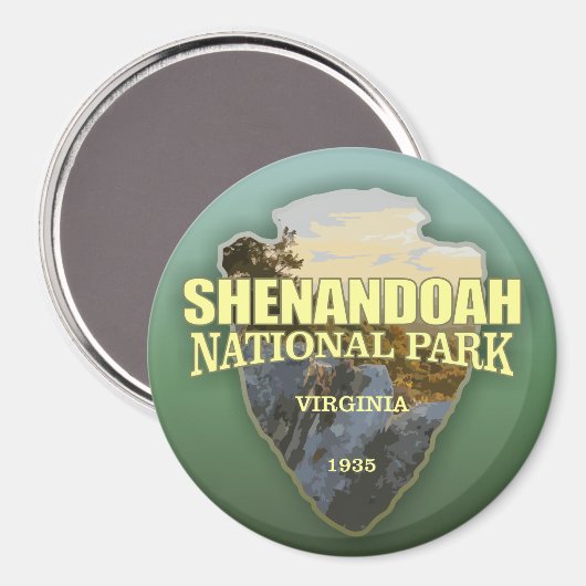 Shenandoah NP (Pfeilspitzen) Magnet (Vorderseite/Rückseite)