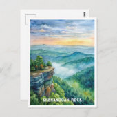 Shenandoah Rock Nationalpark Wasserfarben Malerei Postkarte (Vorne/Hinten)