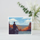 Shenandoah Skyline Drive Fall Art Postkarte (Stehend Vorderseite)