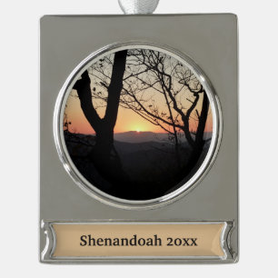 Shenandoah Sunset Nationalpark Landschaft Banner-Ornament Silber