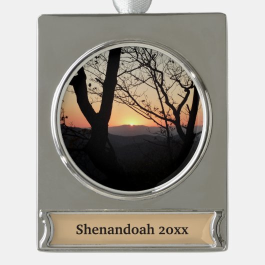 Shenandoah Sunset Nationalpark Landschaft Banner-Ornament Silber (Vorderseite)