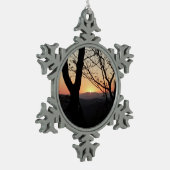 Shenandoah Sunset Nationalpark Landschaft Schneeflocken Zinn-Ornament (Links)