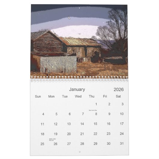 Shenandoah Tinte u. Wäsche 2011 Kalender (Jan 2026)