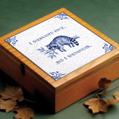 SHENANIGAN Raccoon Fine Delft Blue Dutch Style  Fliese