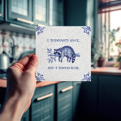 SHENANIGAN Raccoon Fine Delft Blue Dutch Style  Fliese
