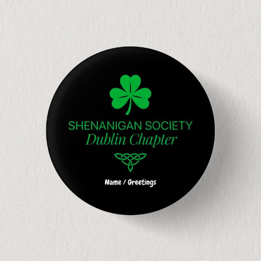 Shenanigan Society Dublin Chapter Vintage Heritage Button (Vorderseite)
