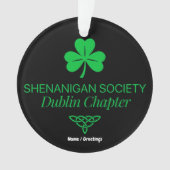 Shenanigan Society Dublin Chapter Vintage Heritage Ornament (Vorderseite)