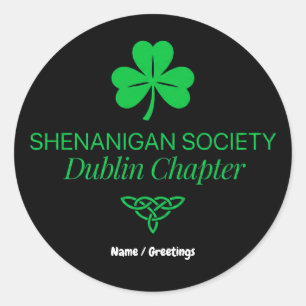 Shenanigan Society Dublin Kapitel Vintage Erbe Runder Aufkleber