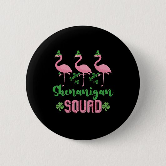 Shenanigan Squad Flamingo Kobold St Patrick's Button (Vorderseite)