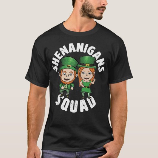 Shenanigan Squad Funny St Patricks Day Drinks sein T-Shirt (Vorderseite)