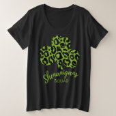 Shenanigan Squad St Patrick's Day Leopard Kleeblat Große Größe T-Shirt (Design vorne)