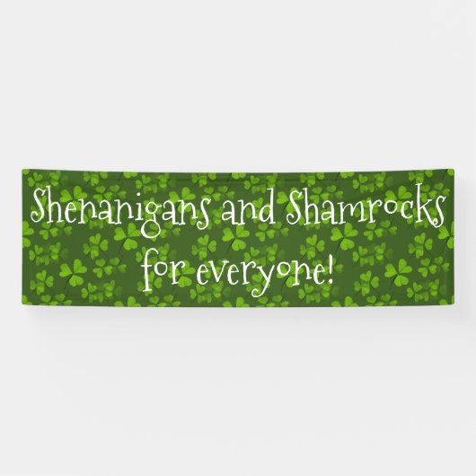 Shenanigans and Kleeblatts Pattern St Patrick's Da Banner (Horizontal)