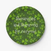 Shenanigans and Kleeblatts Pattern St Patrick's Da Pappteller (Vorderseite)