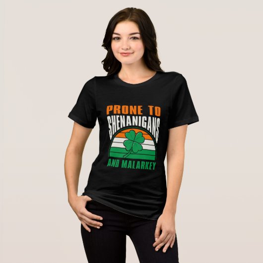 Shenanigans and Malarkey Funny St Patrick's Day Tri-Blend Shirt (Vorderseite voll)