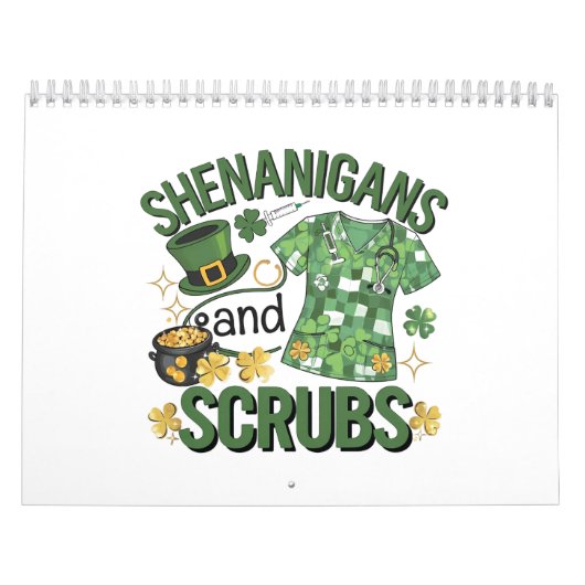 Shenanigans and Scrubs Funny Nursing St Patrick's Kalender (Titelbild)